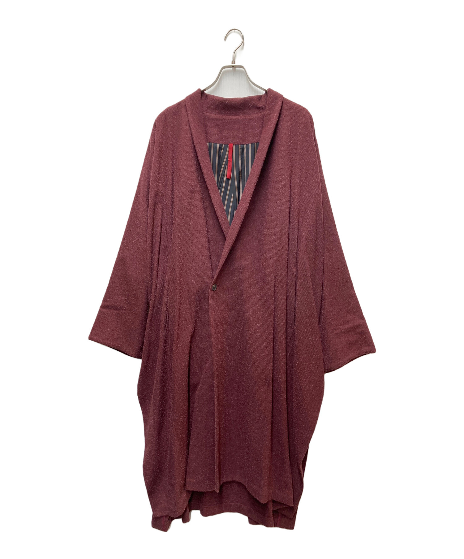 タグあり YANTOR 17AW コート ワインレッド yantor ヤントル 中古・古着通販】YANTOR (ヤントル) ブークレウールスリットコート