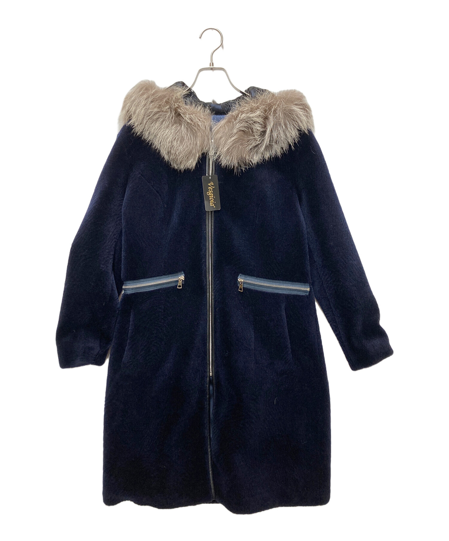 中古・古着通販】Vesgioia (ベスジョーヤ) ムートンコート ネイビー 