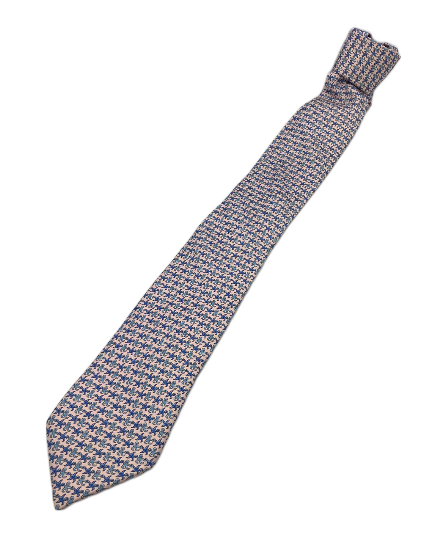 中古・古着通販】HERMES (エルメス) シルクネクタイ ピンク×ブルー