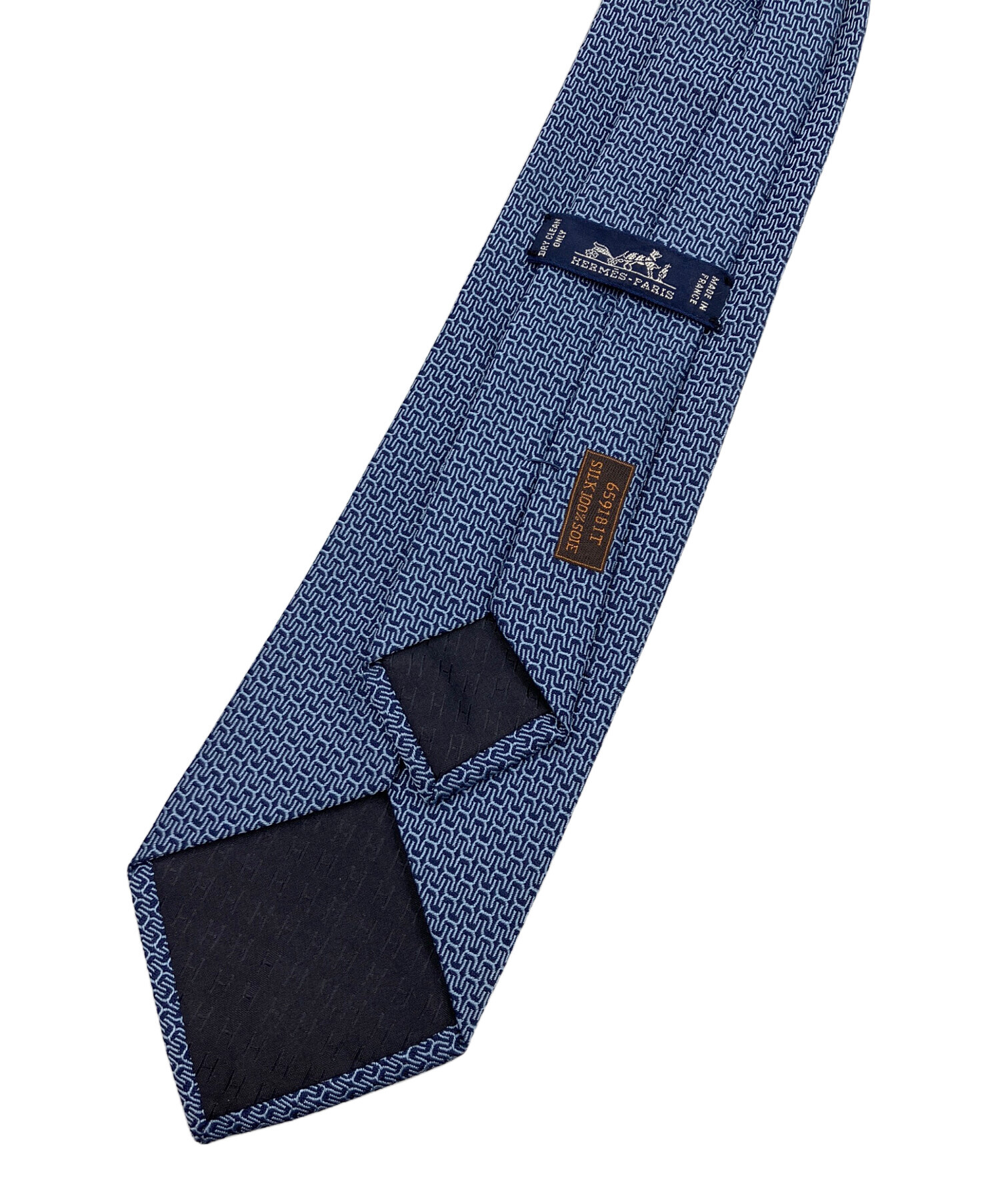 中古・古着通販】HERMES (エルメス) シルクネクタイ ブルー サイズ
