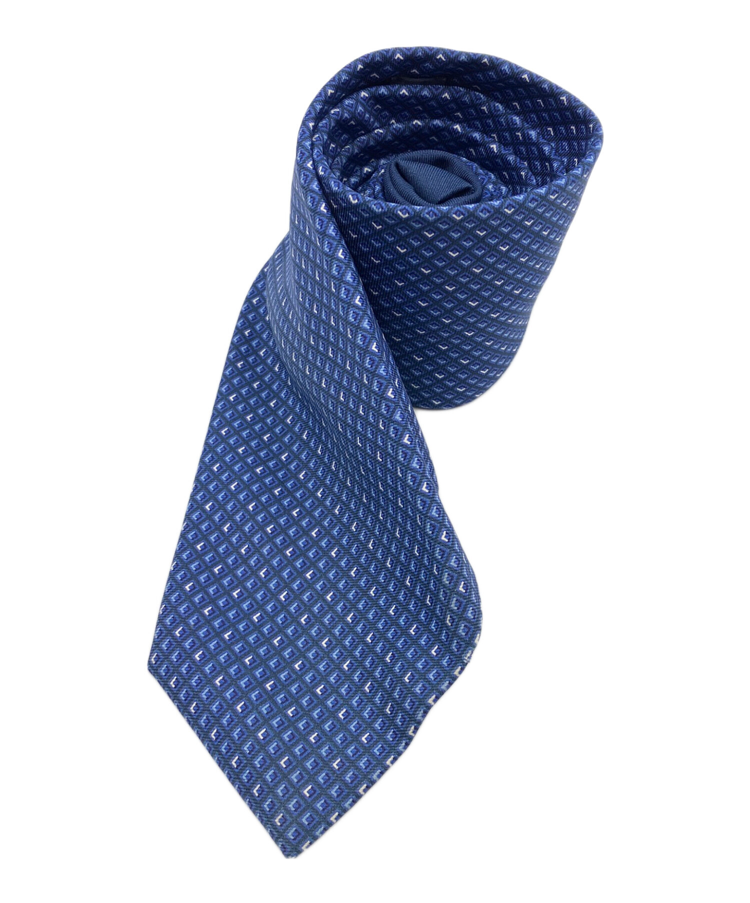 中古・古着通販】HERMES (エルメス) シルクネクタイ ブルー サイズ