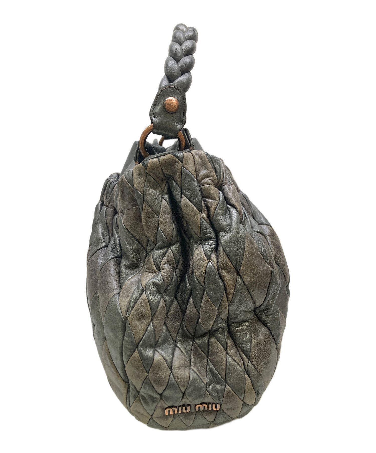 miumiu ミュウミュウ 2way バイカー トートバッグ キルティング 本革