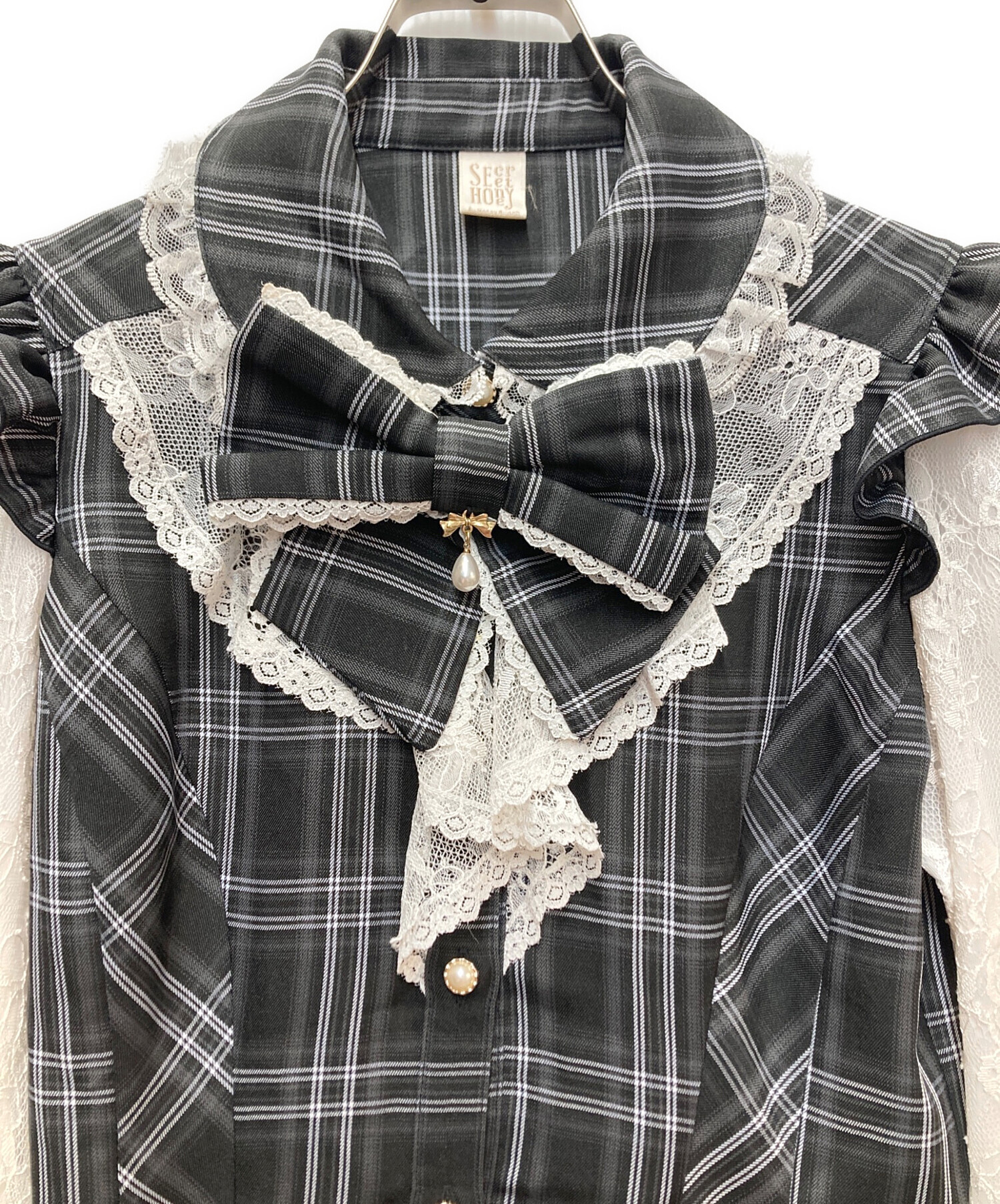 中古・古着通販】SECRET HONEY (シークレットハニー) レース袖シャツ 