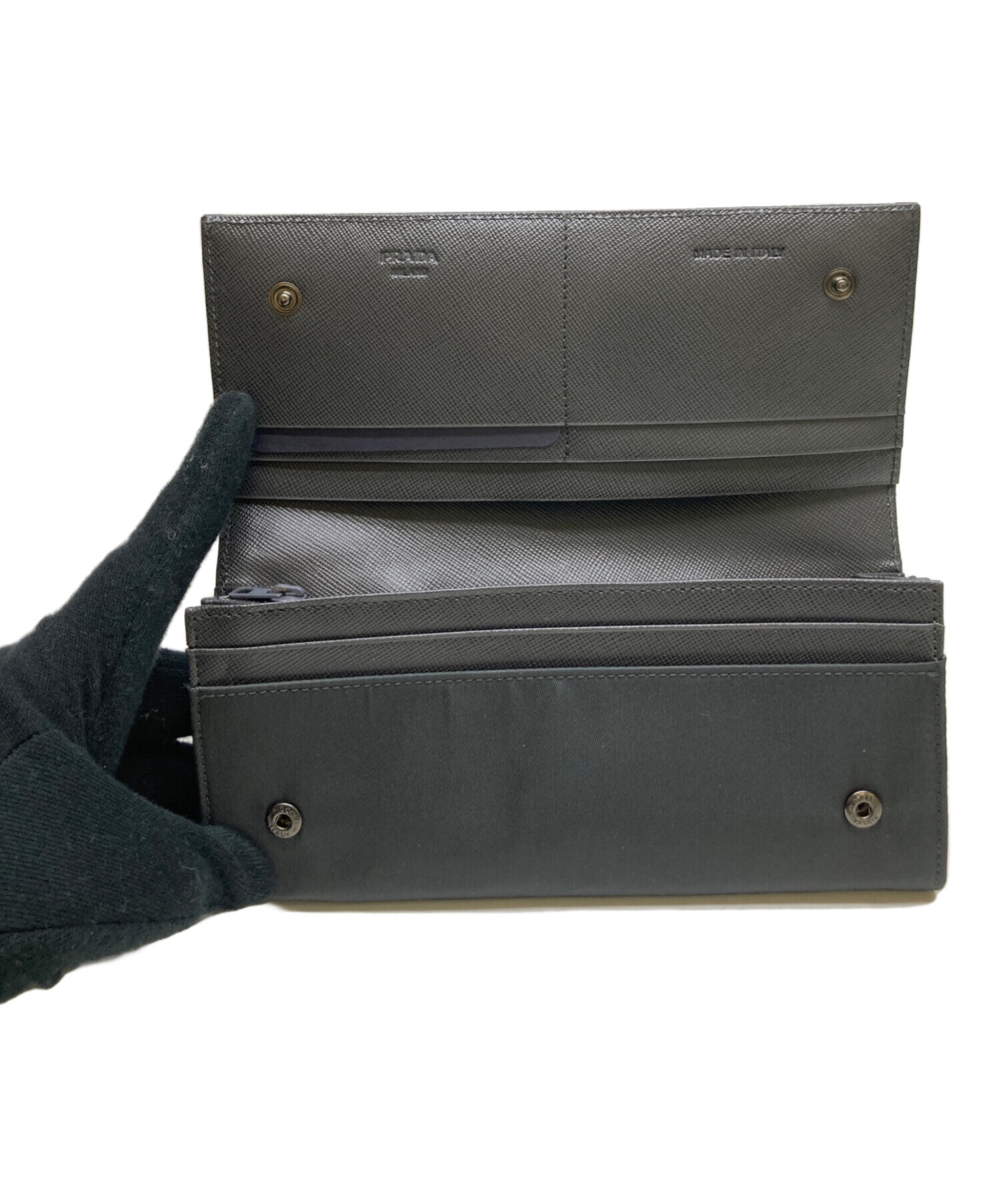 中古・古着通販】PRADA (プラダ) ツインホックナイロンウォレット