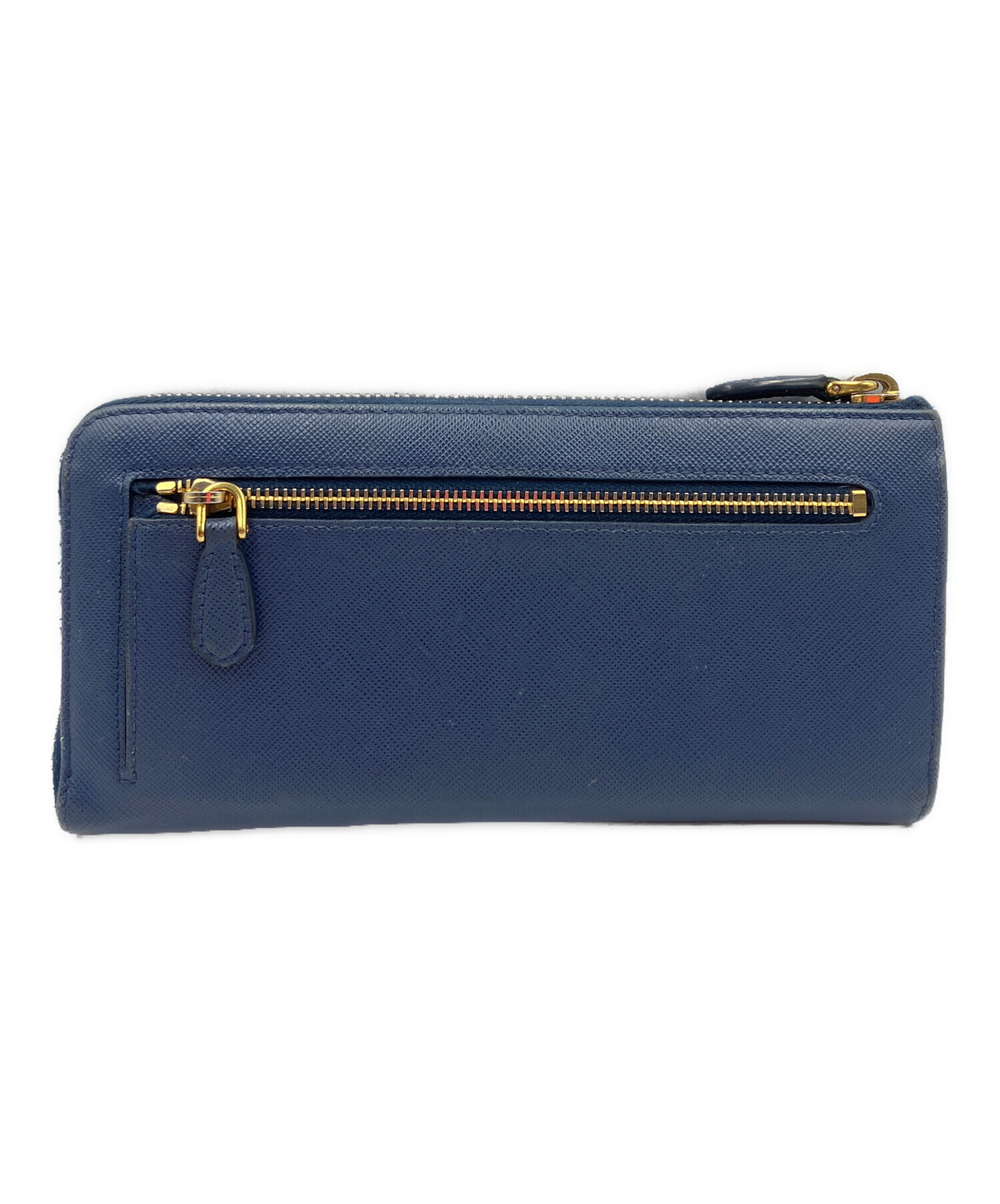 中古・古着通販】PRADA (プラダ) L字ファスナー長財布 ブルー