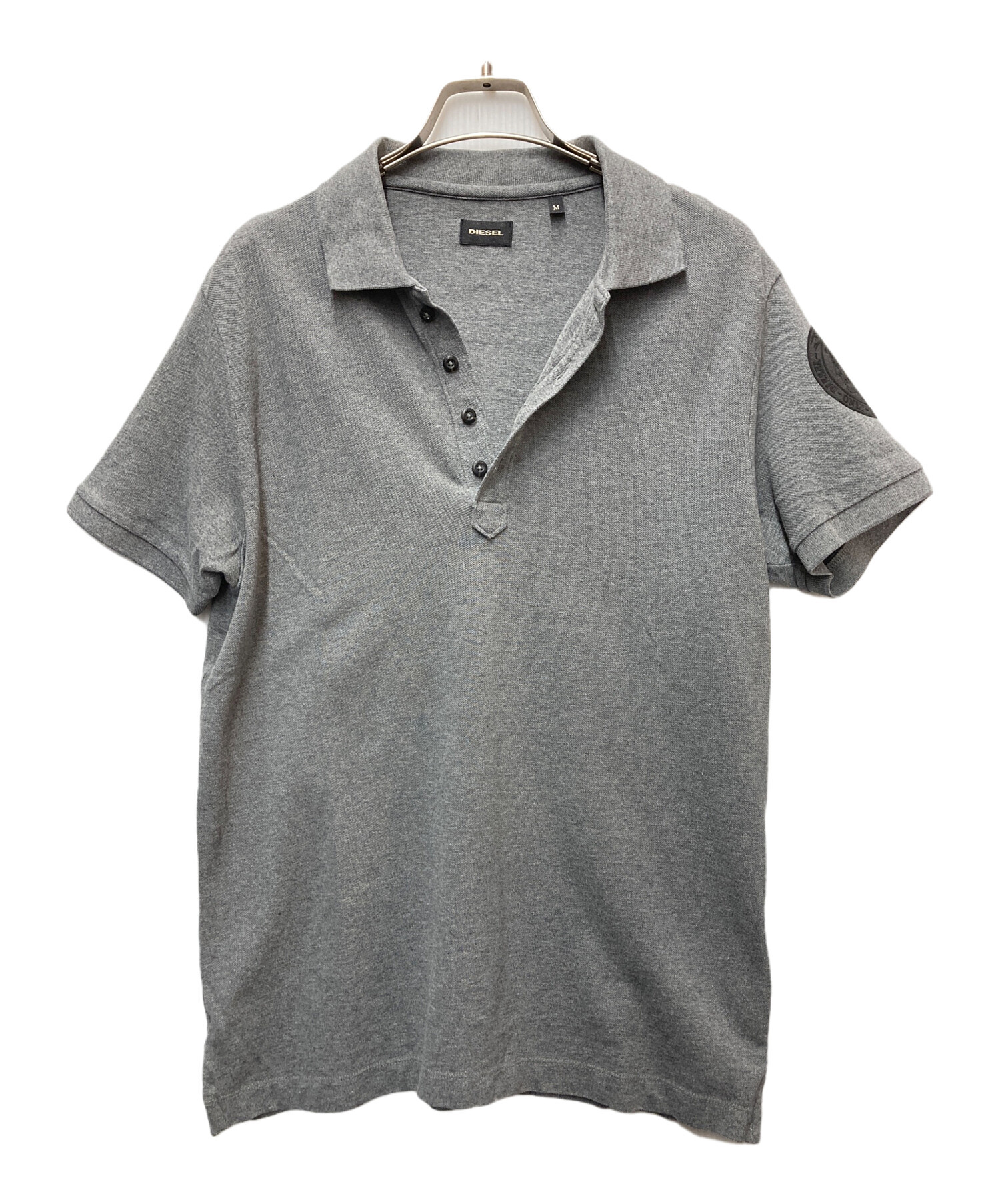 中古・古着通販】DIESEL (ディーゼル) ロゴパッチポロシャツ グレー 