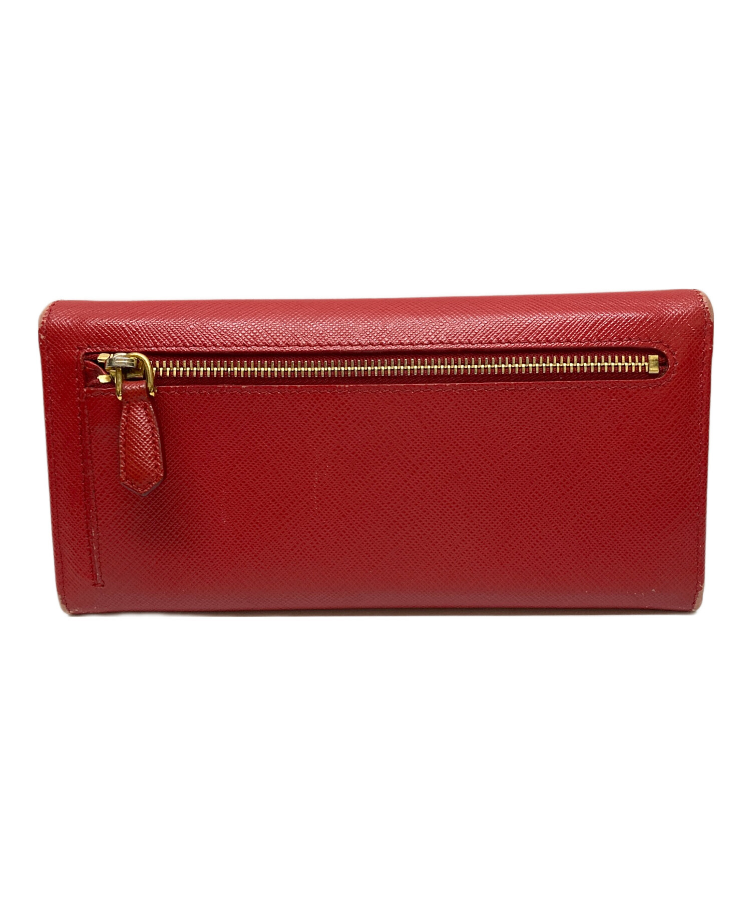 中古・古着通販】PRADA (プラダ) SAFFIANO METAL WALLET レッド 