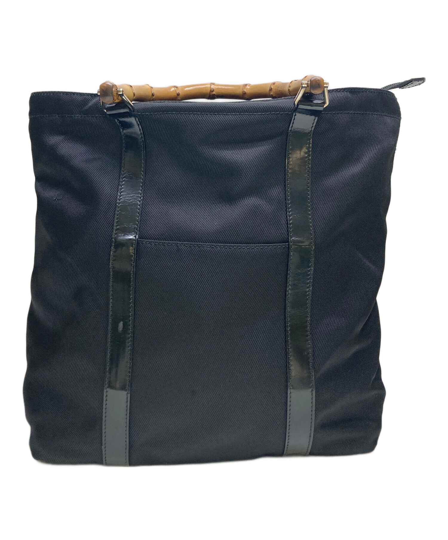 中古・古着通販】GUCCI (グッチ) バンブーハンドルバッグ ブラック 
