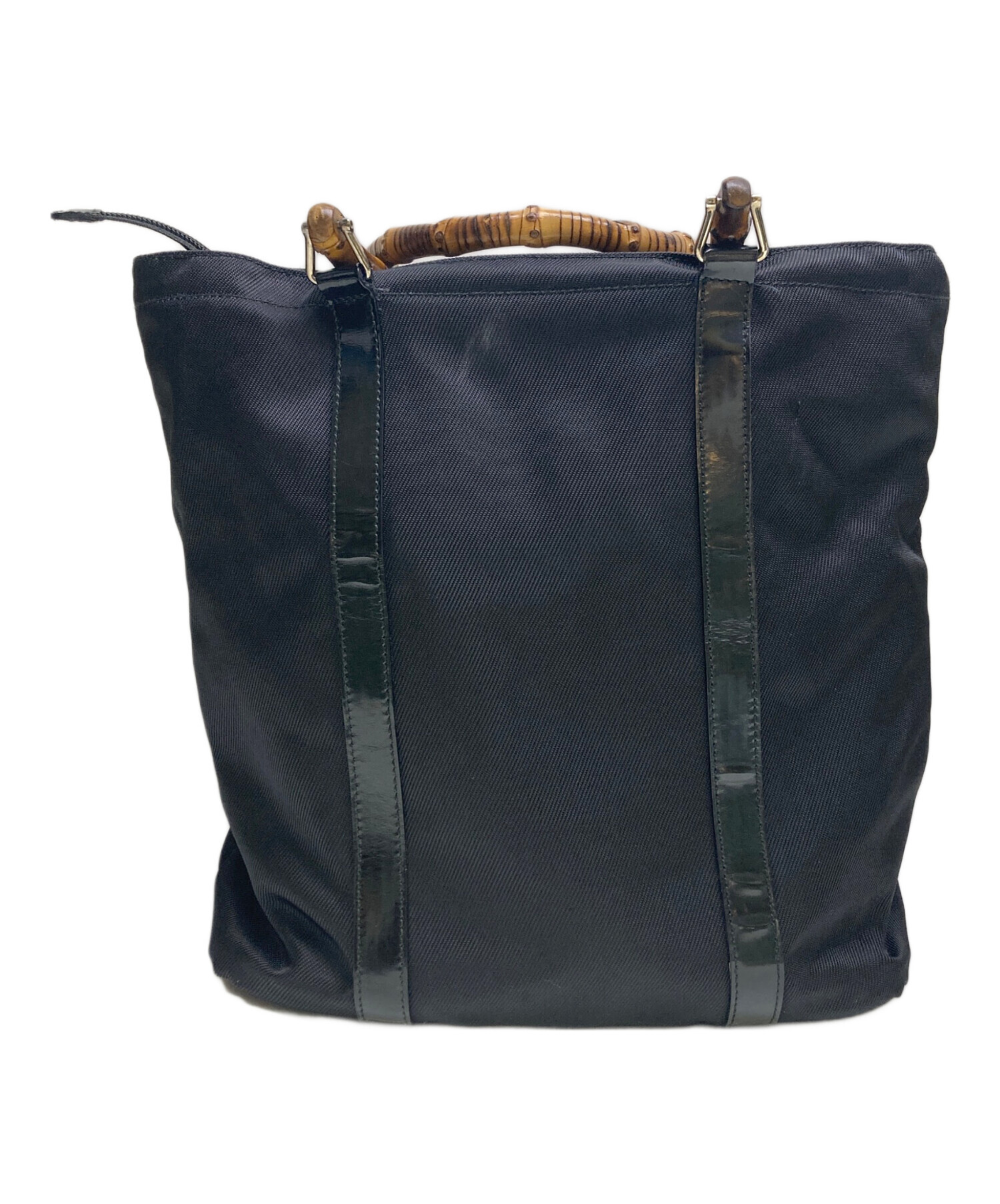 中古・古着通販】GUCCI (グッチ) バンブーハンドルバッグ ブラック 