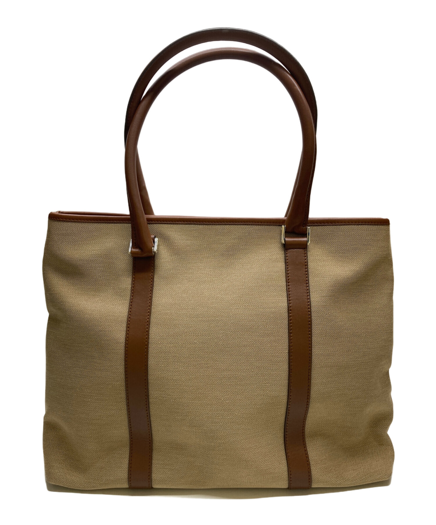 中古・古着通販】GUCCI (グッチ) レザーハンドルキャンバストート 