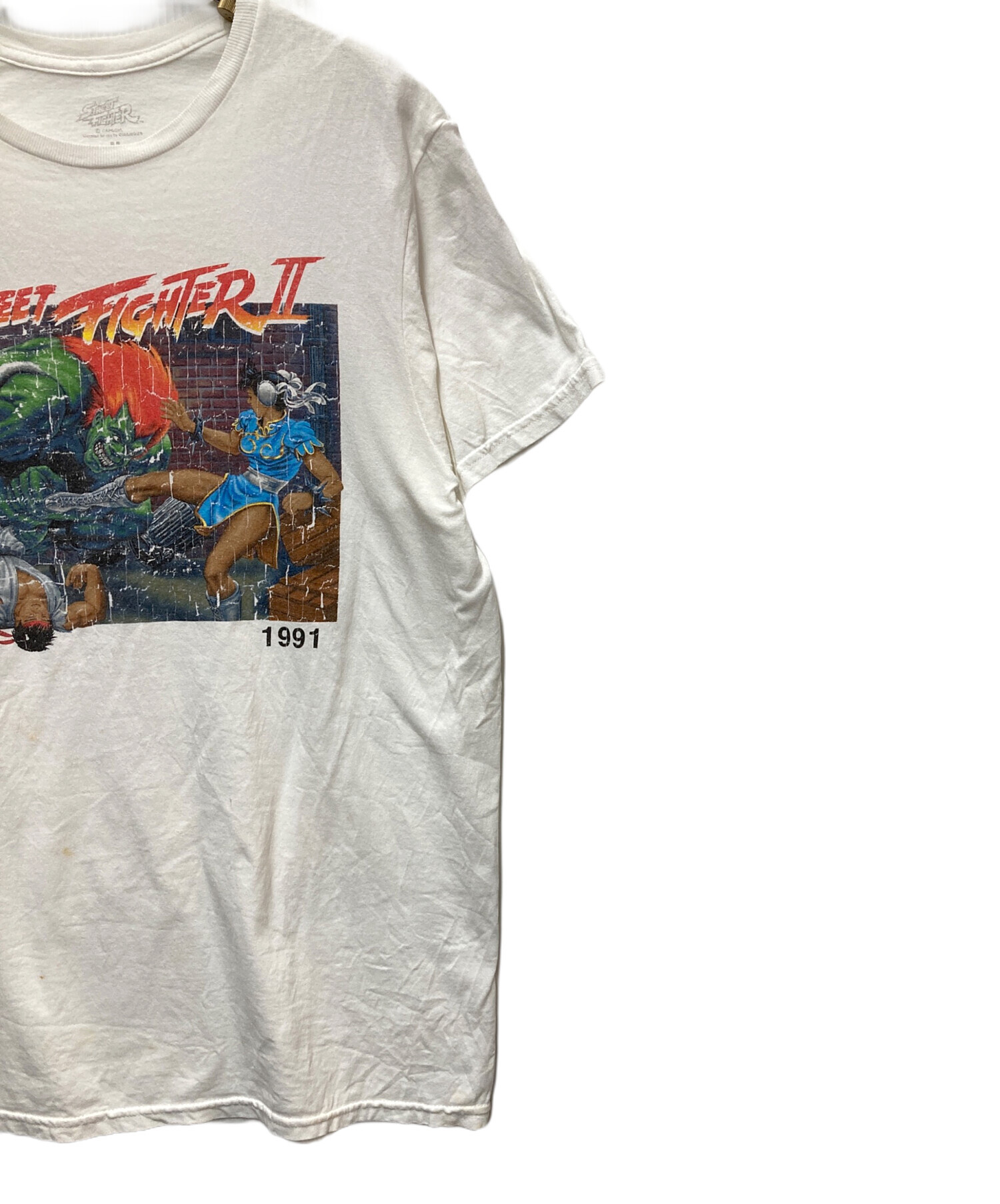中古・古着通販】カプコン (カプコン) ゲームプリントTシャツ ホワイト