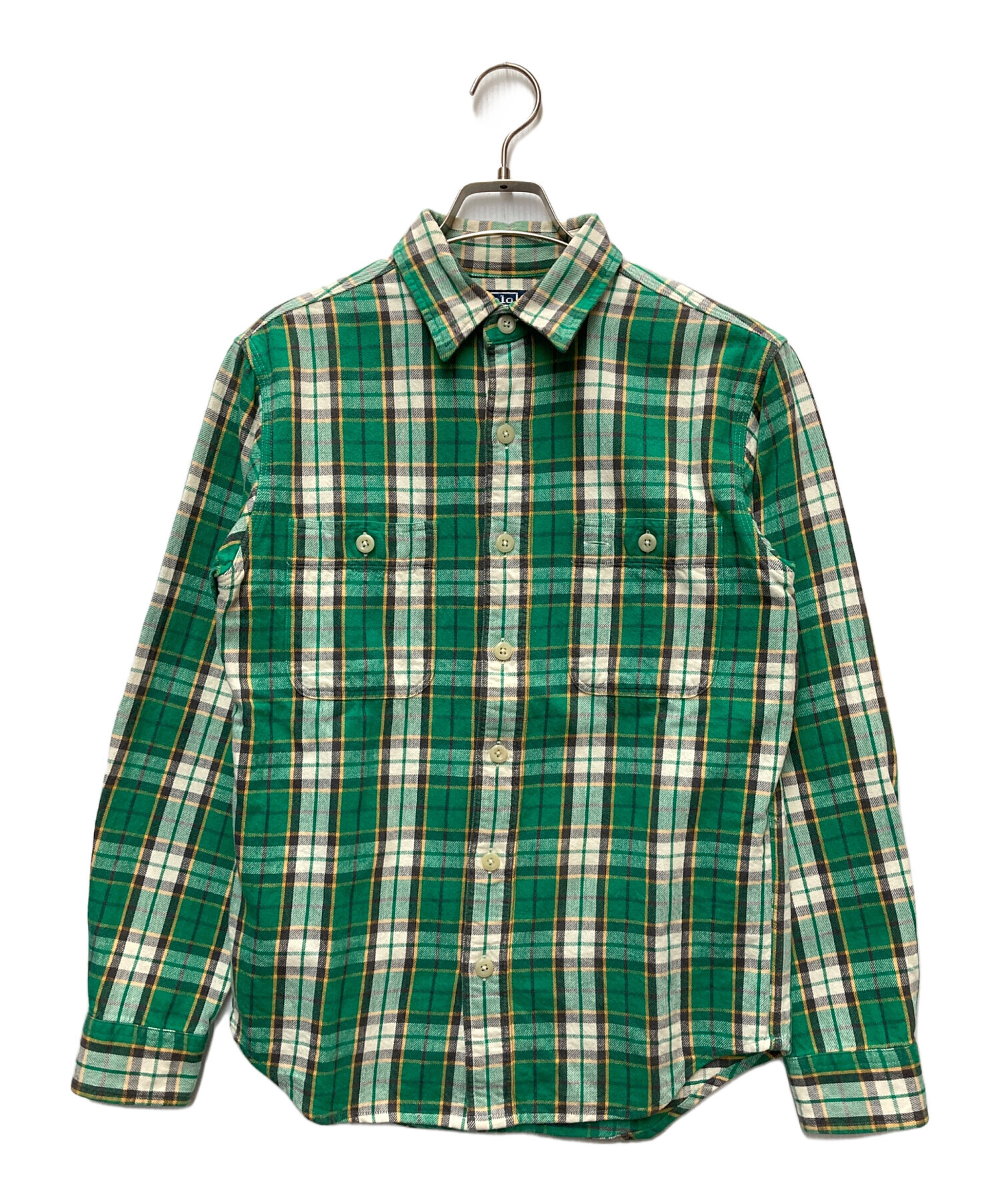 ポロ ラルフローレン ネルシャツ チェック シャツ グリーン ブラック