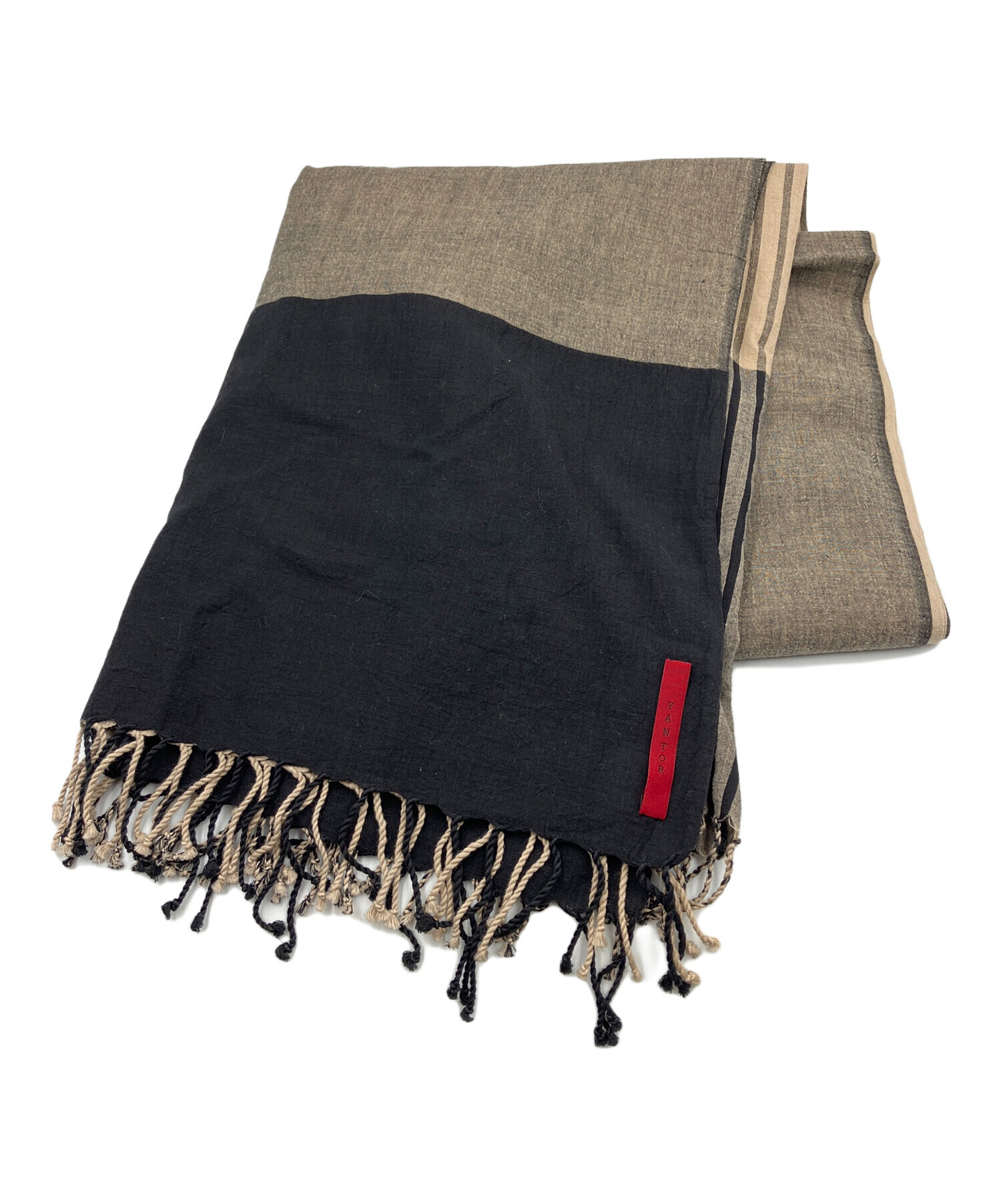 中古・古着通販】YANTOR (ヤントル) ストール グレー×ベージュ