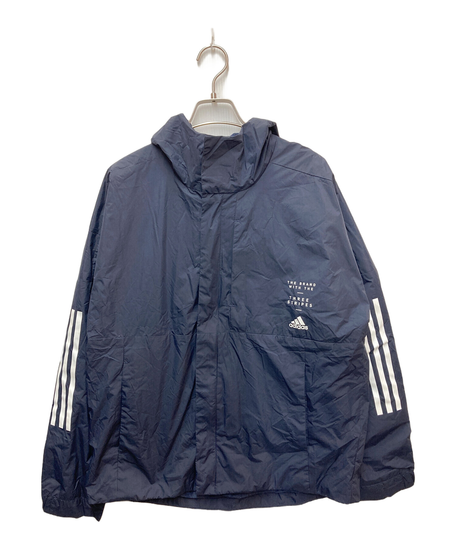 中古・古着通販】adidas (アディダス) ウインドブレーカー ネイビー 