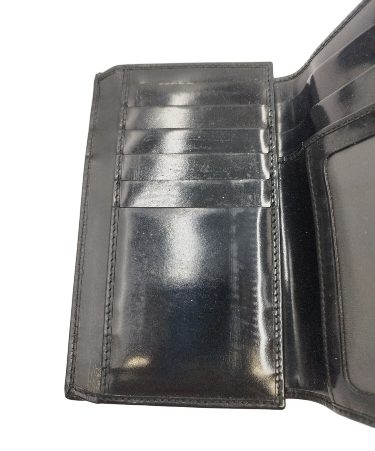 中古・古着通販】GUCCI (グッチ) エンボスGロゴ3つ折り財布 ブラック