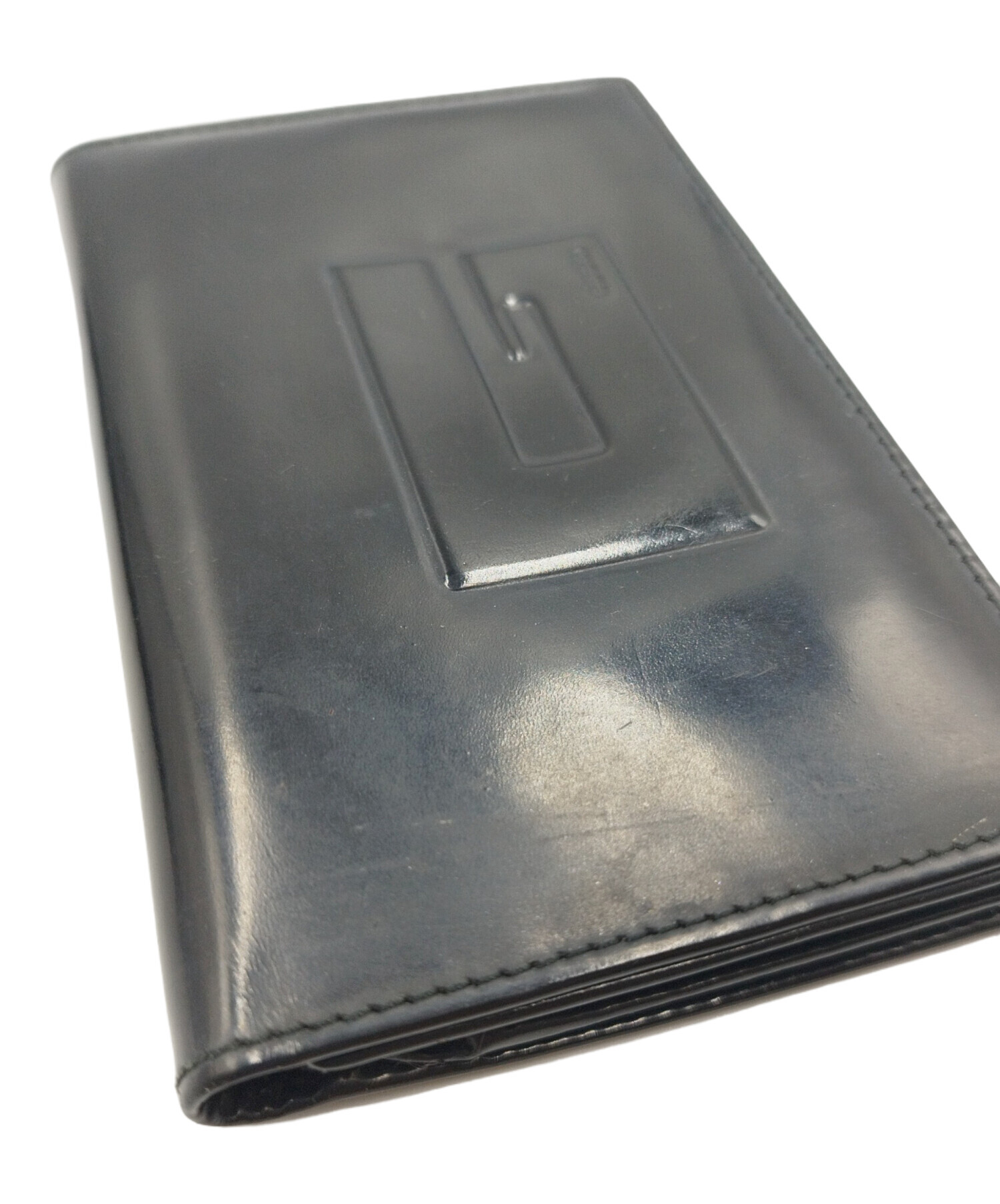 中古・古着通販】GUCCI (グッチ) エンボスGロゴ3つ折り財布 ブラック