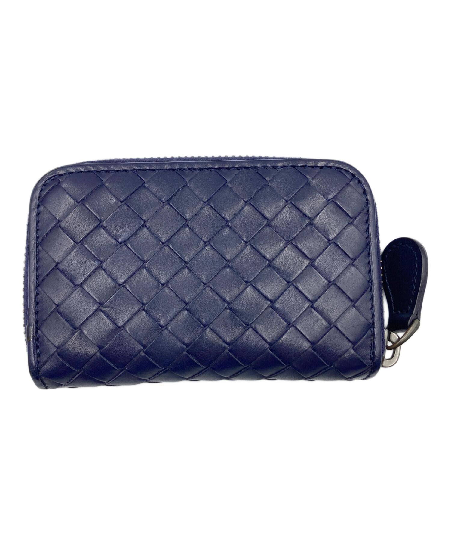 【美品】ボッテガヴェネタ ケース 小銭入れ ネイビー イントレチャート 中古・古着通販】BOTTEGA VENETA (ボッテガベネタ) ジップコインケース