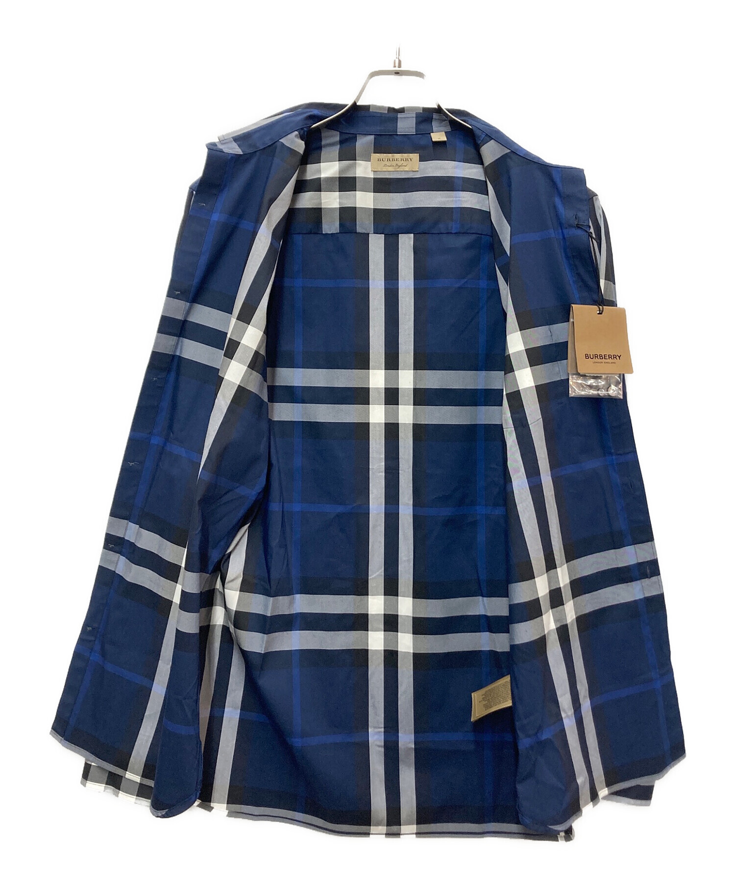 中古・古着通販】BURBERRY (バーバリー) 長袖シャツ ネイビー サイズ:M 