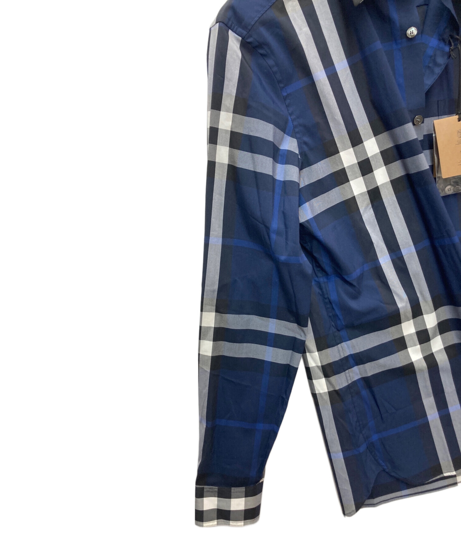 中古・古着通販】BURBERRY (バーバリー) 長袖シャツ ネイビー サイズ:M 