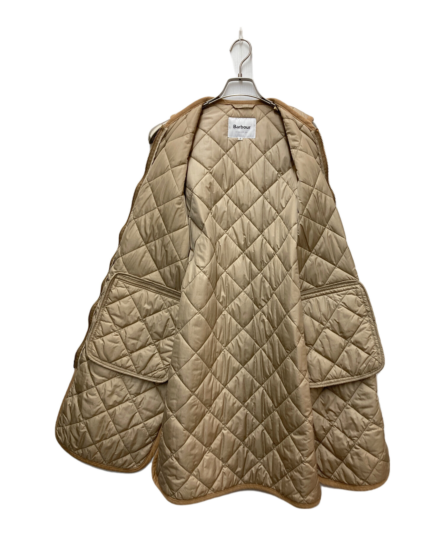 中古・古着通販】Barbour (バブアー) キルティングロングジレ ベージュ