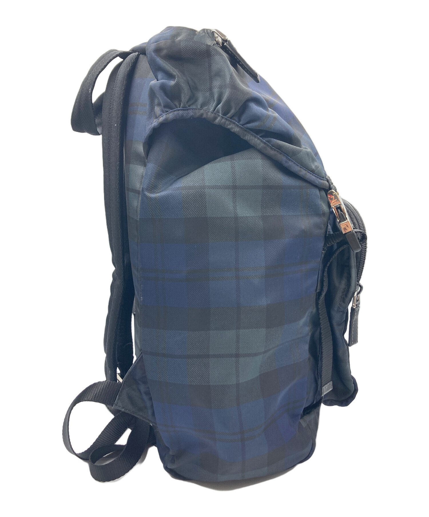 プラダネイビーのナイロンバックパック 中古・古着通販】PRADA (プラダ) ナイロンリュック TESSUTO