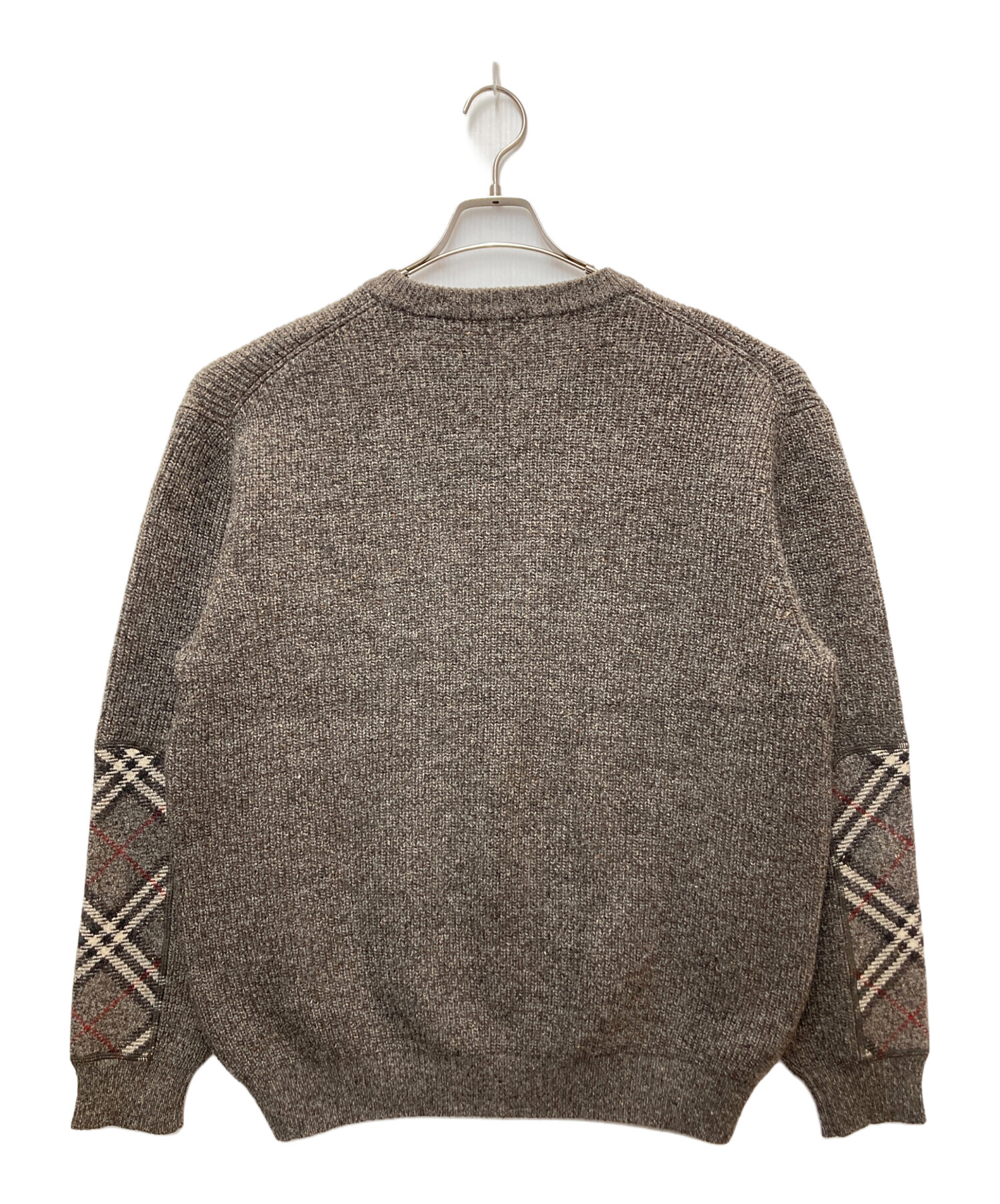 BURBERRY バーバリー ニット サイズ:L エルボーパッチ カシミア クルー