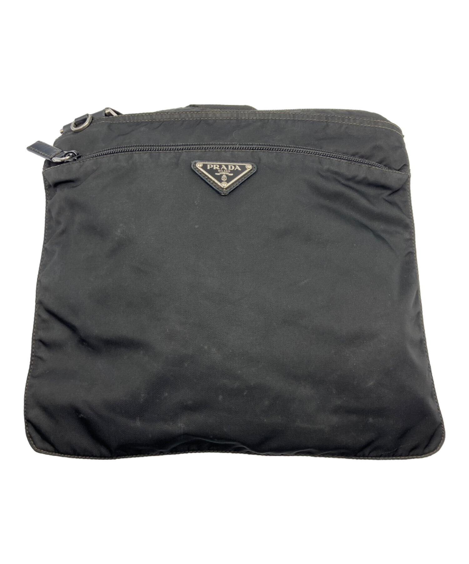 『USED』 PRADA プラダ ショルダーバッグ ナイロン ブラック【中古】 中古・古着通販】PRADA (プラダ) ナイロンショルダーバッグ ブラック