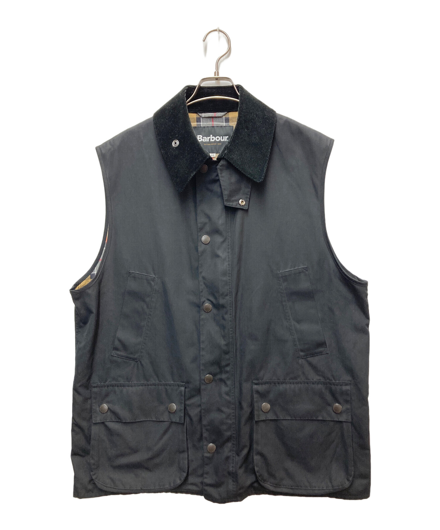 美品Barbour BEDALE VEST サイズ42 中古・古着通販】Barbour (バブアー) BEDALE VEST ブラック サイズ:42