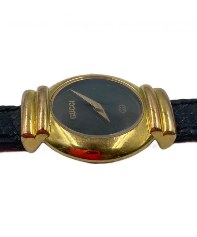 GUCCI ヴィンテージクォーツ腕時計 未使用品 中古・古着通販】GUCCI (グッチ) 腕時計 クオーツ ブラック｜ブランド