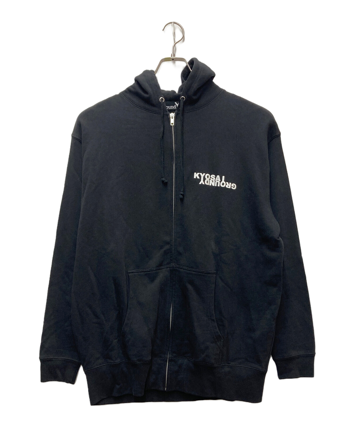 Ground Y グラウンド　ワイ パーカー L 黒 【古着】【中古】【送料無料】 中古・古着通販】GROUND Y (グラウンドワイ) プリントパーカー