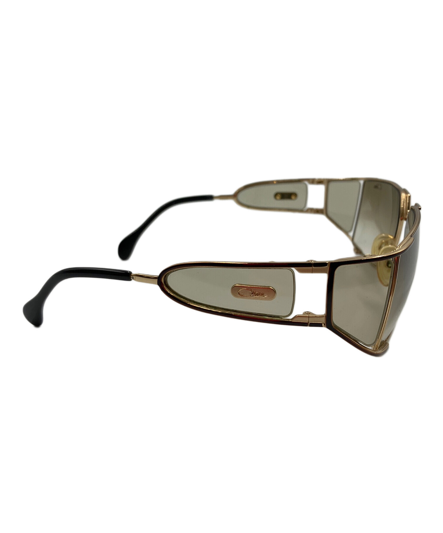 Cazal カザール　ゴールド スクエア サングラス　タグ付き　ケース付き 中古・古着通販】CAZAL (カザール) CAZALサングラス ゴールド×ブラック