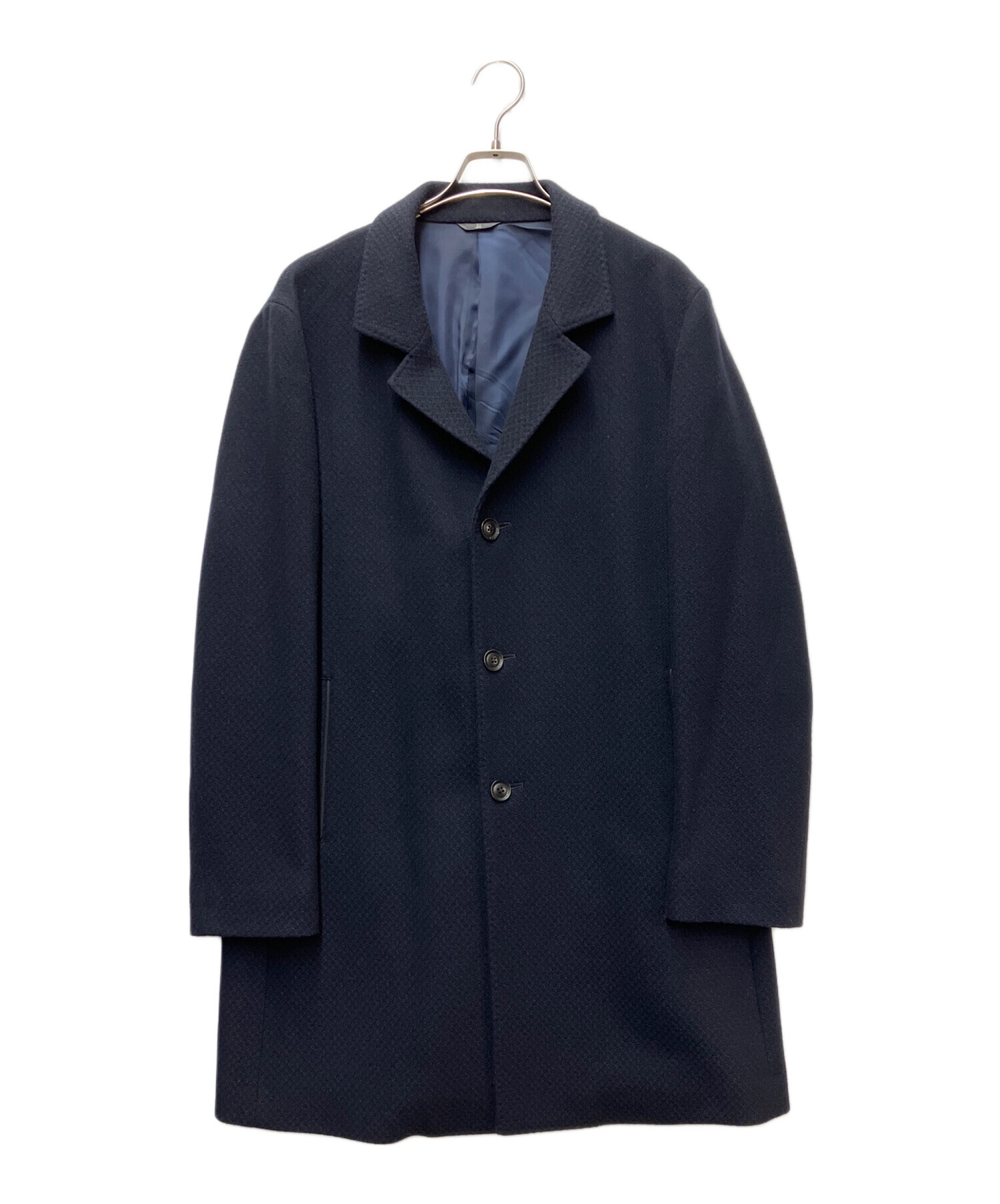 LANVIN ランバン　チェスターコート　ウール　ネイビー　vintage ロゴ LANVIN ランバン チェスターコート ウール ネイビー vintage ロゴ