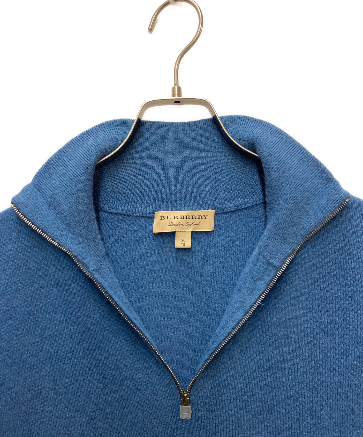 中古・古着通販】BURBERRY (バーバリー) 薄手ニット ブルー サイズ:XL