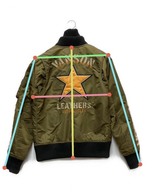 VANSON ミリタリージャケット Lサイズ オリーブ 中古・古着通販】VANSON (バンソン) フライトジャケット オリーブ