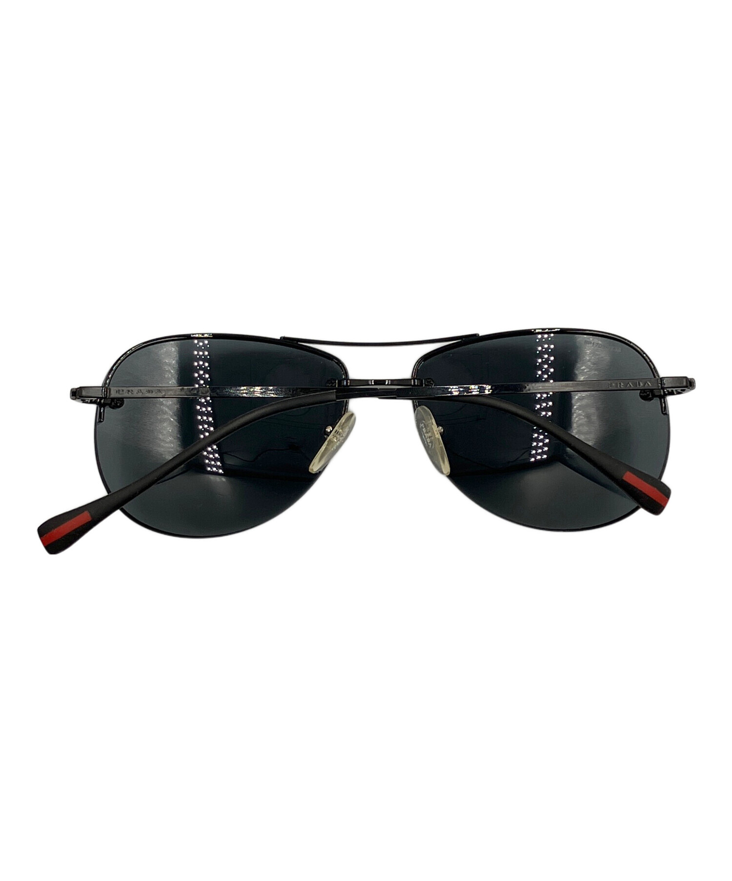 プラダ PRADA サングラス 衣料品 プラスチック レディース ボルドー系 / ブラック系 【中古】 中古・古着通販】PRADA (プラダ) サングラス レッド×ホワイト サイズ