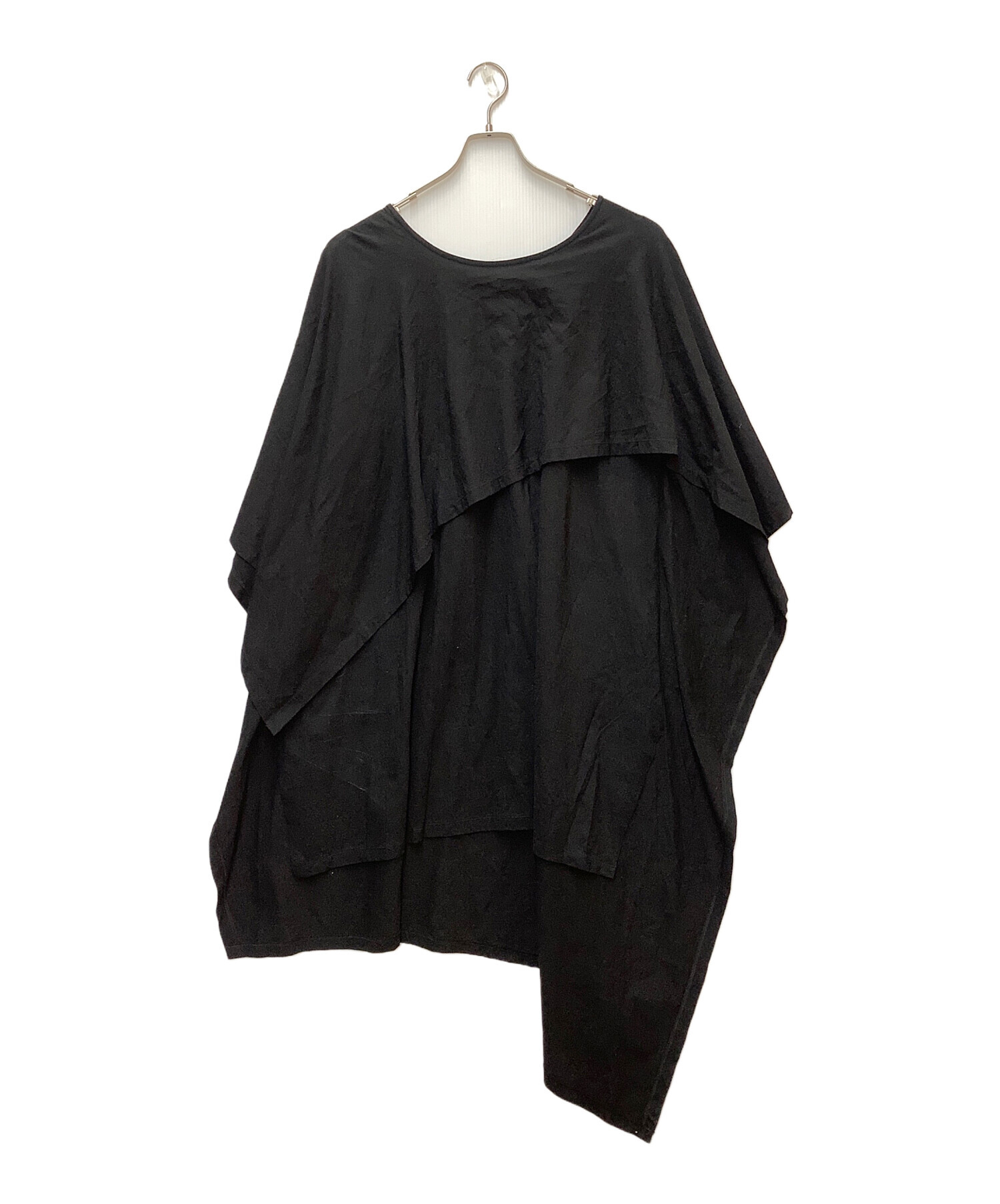 ​極美品 イッセイミヤケ しわ加工 カットソー ブラック M IM02FJ937 中古・古着通販】ISSEY MIYAKE (イッセイミヤケ) 変形カットソー