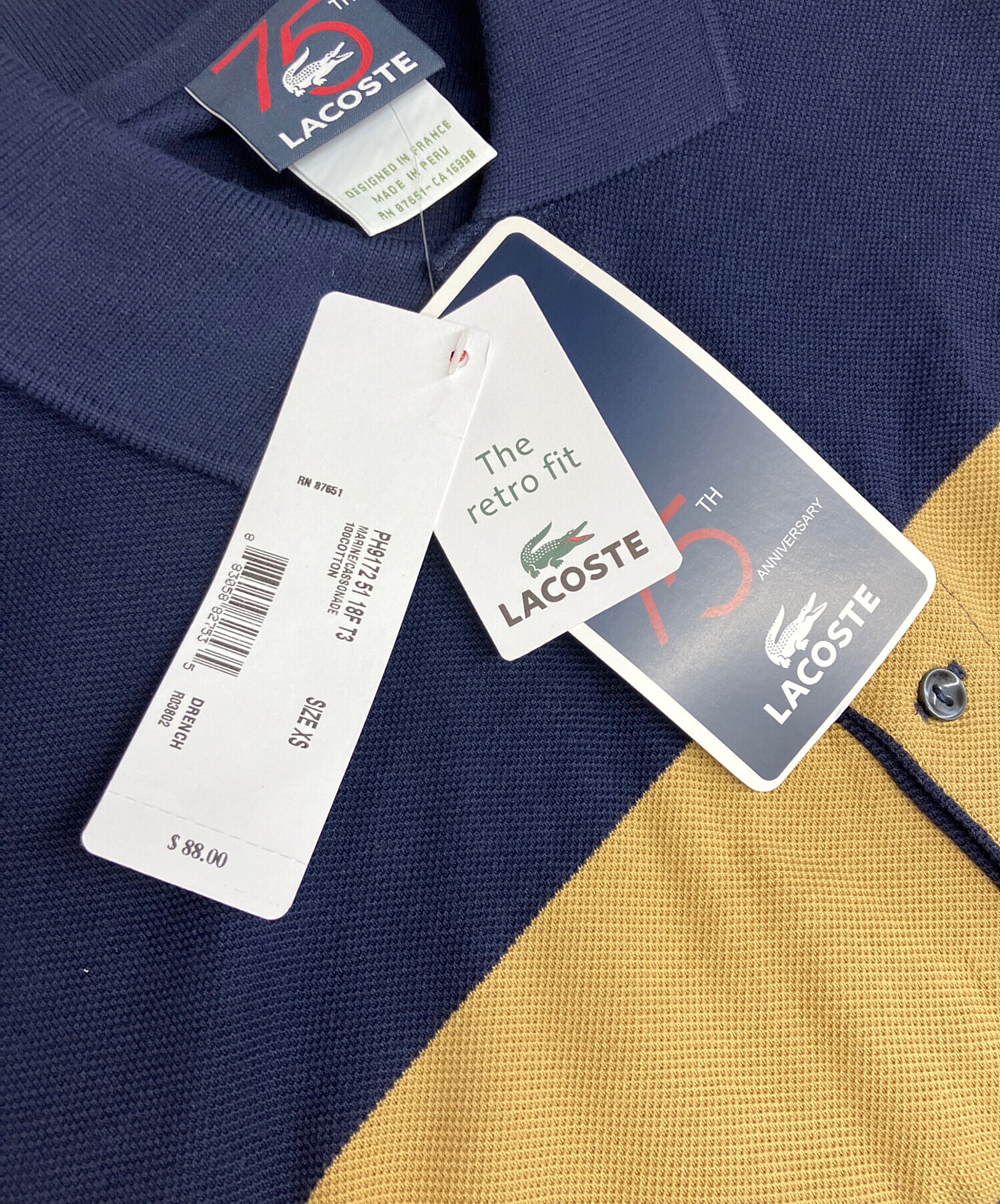 中古・古着通販】LACOSTE (ラコステ) ポロシャツ ネイビー サイズ