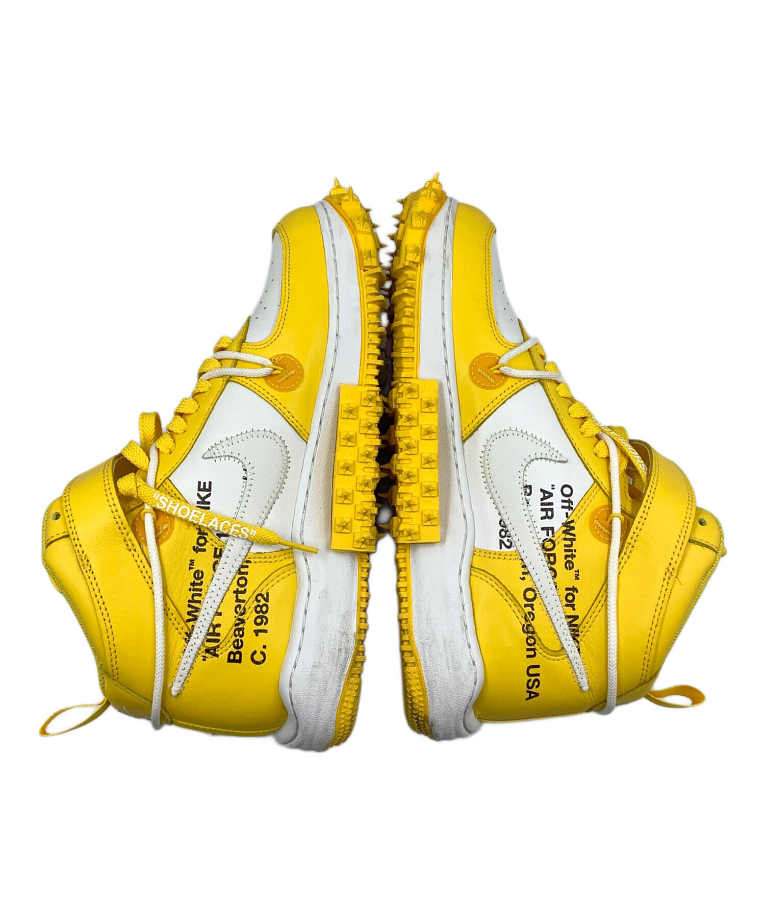 コーチ柄ハイカットスニーカー ホワイト/イエロー 中古・古着通販】NIKE (ナイキ) OFFWHITE (オフホワイト) ハイカット
