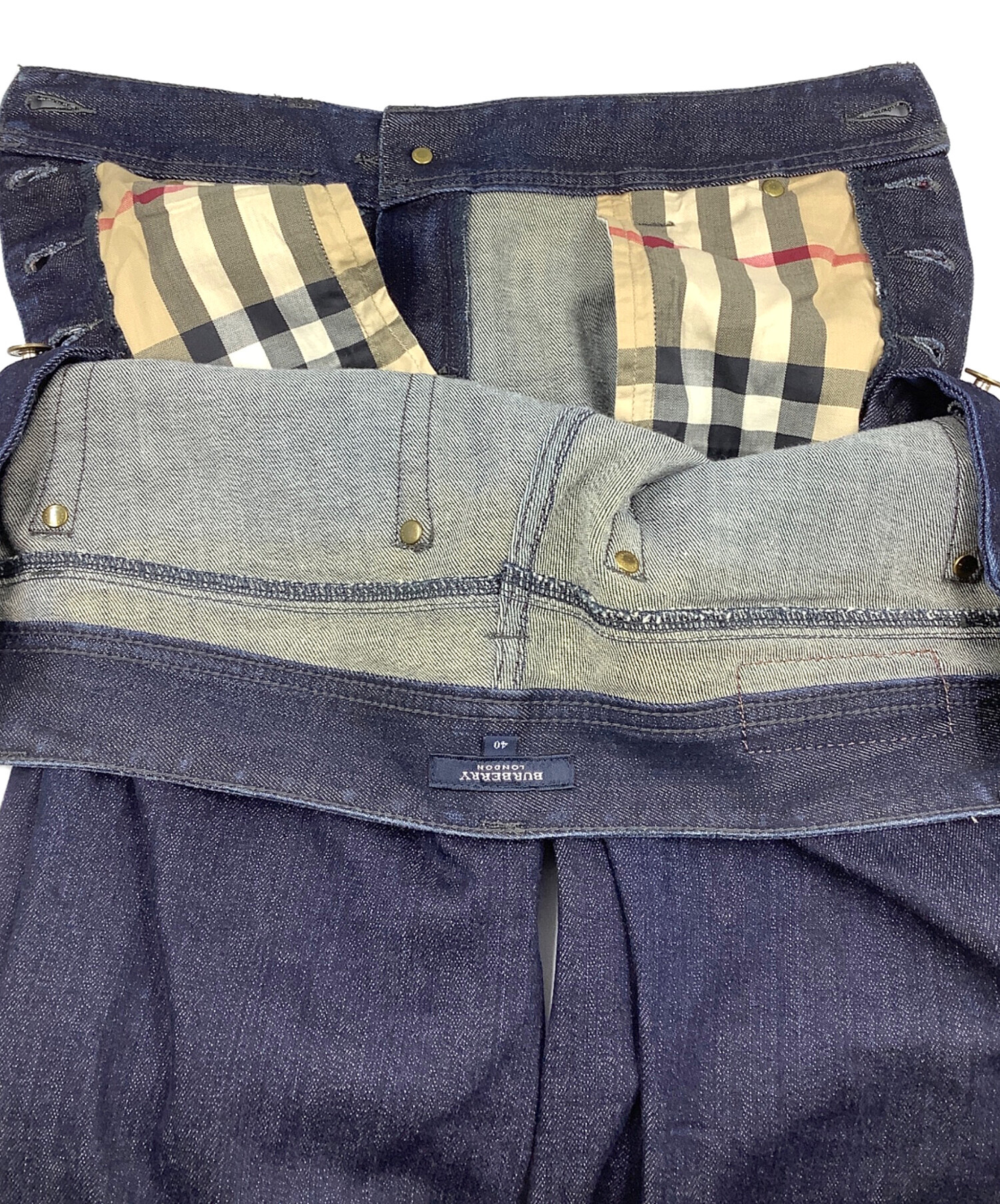 中古・古着通販】BURBERRY (バーバリー) デニムパンツ ネイビー サイズ