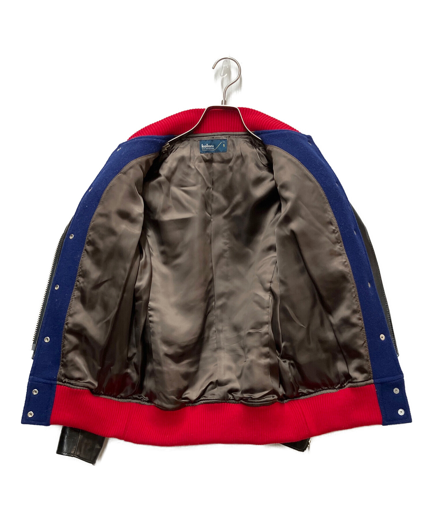 中古・古着通販】KOLOR (カラー) レザーライダースジャケット ブラック 