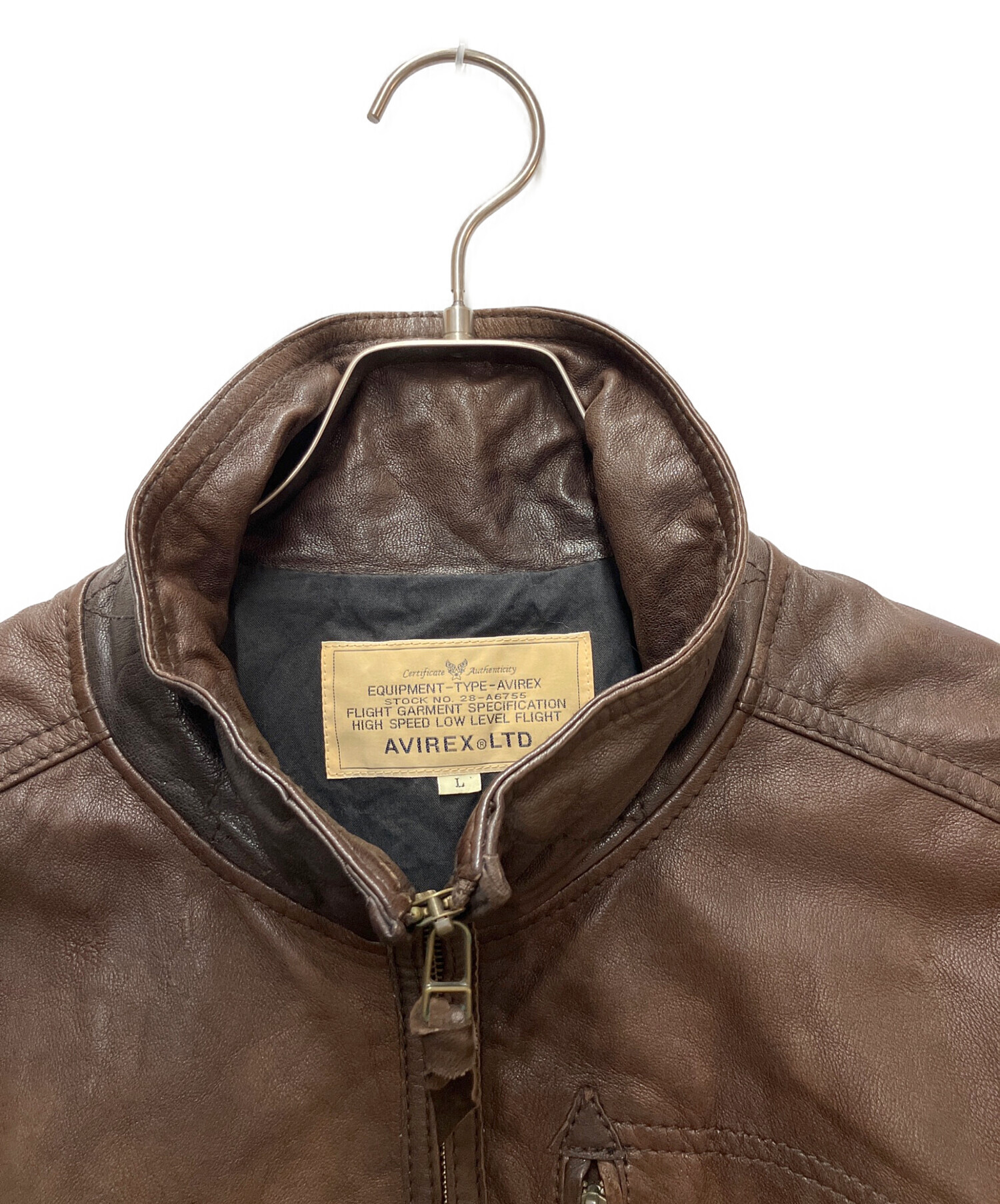 中古・古着通販】AVIREX (アヴィレックス) レザージャケット ブラウン
