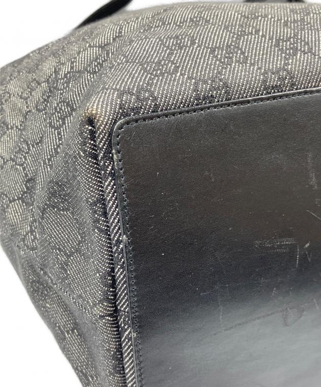 値下げ↓GUCCI GGキャンバス トートバッグ 中古・古着通販】GUCCI (グッチ) GGキャンバストートバッグ ブラック