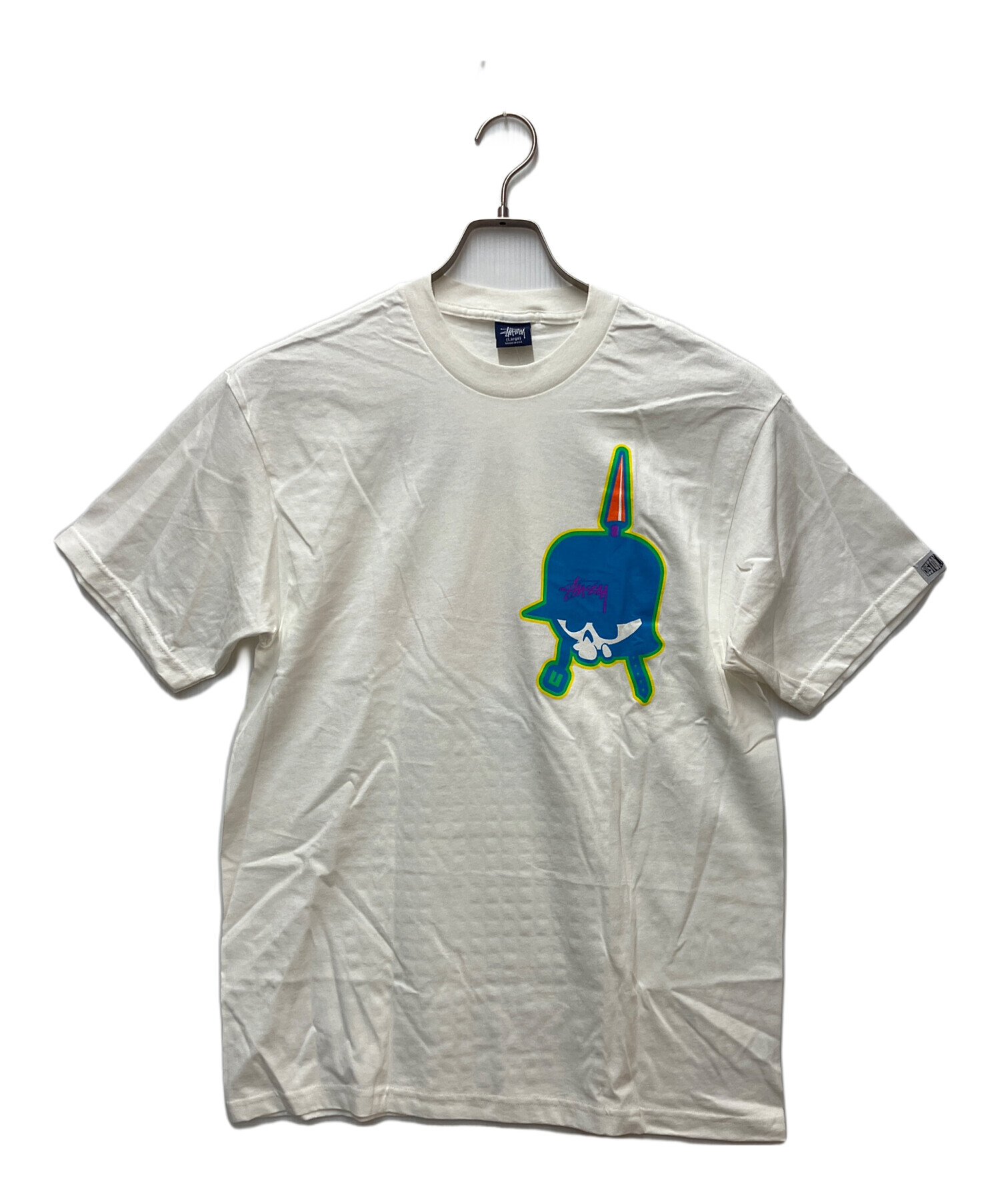 新品STUSSYスチューシー　ネオン管プリント　Tシャツ L 中古・古着通販】stussy (ステューシー) プリントTシャツ ネオンスカル