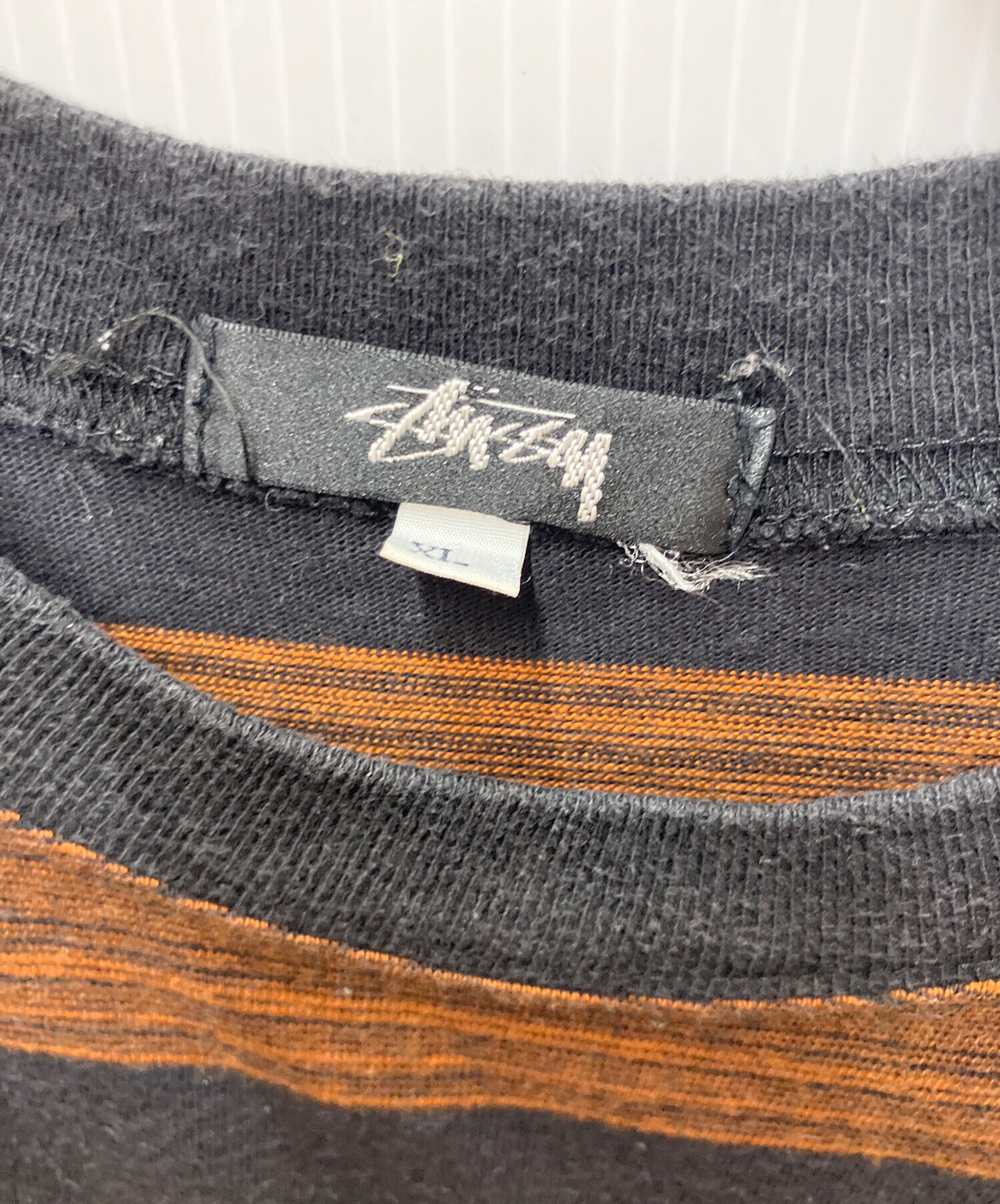 中古・古着通販】stussy (ステューシー) ボーダーTシャツ ブラック