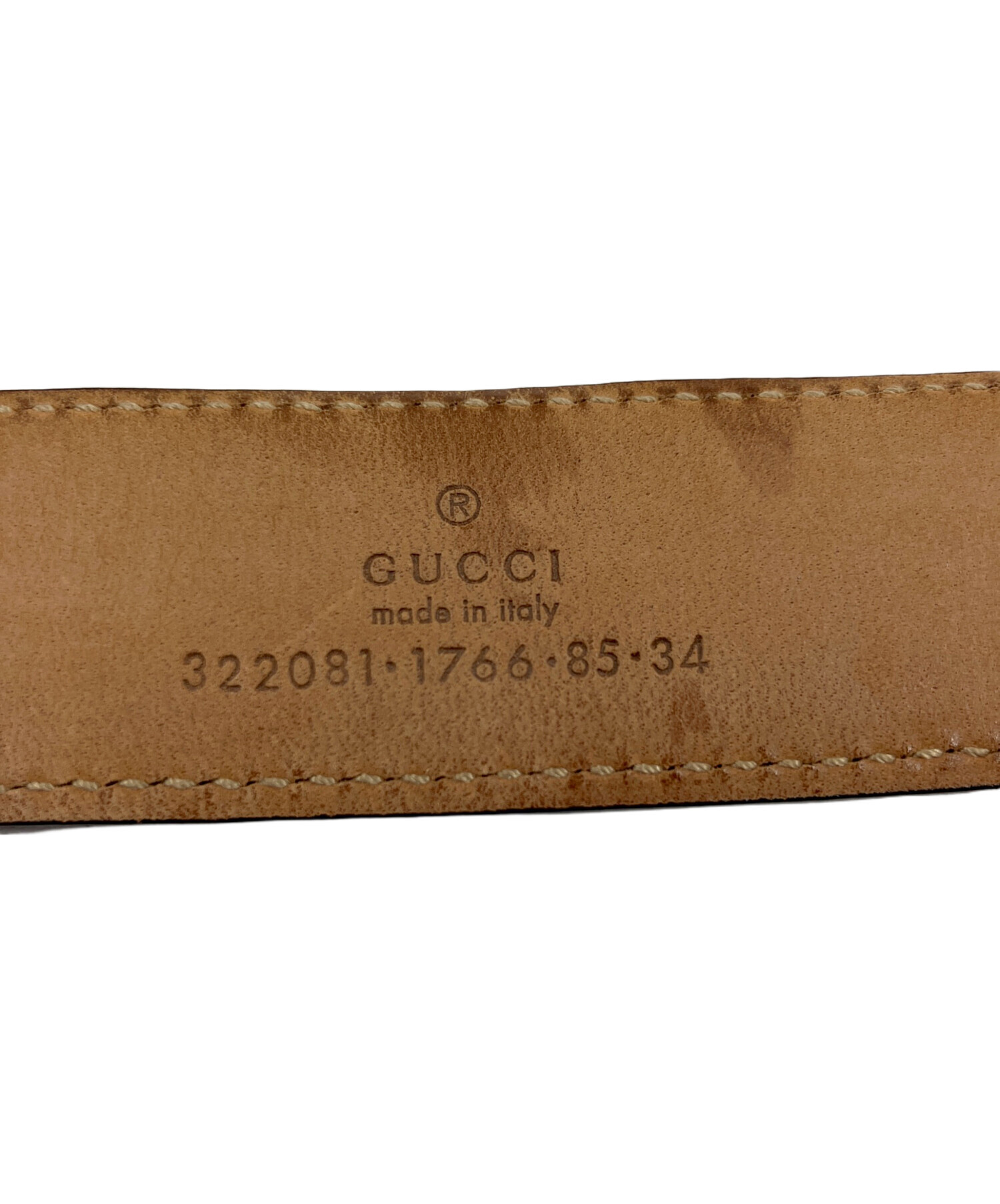 中古・古着通販】GUCCI (グッチ) レザーベルト ブラック サイズ:85・34