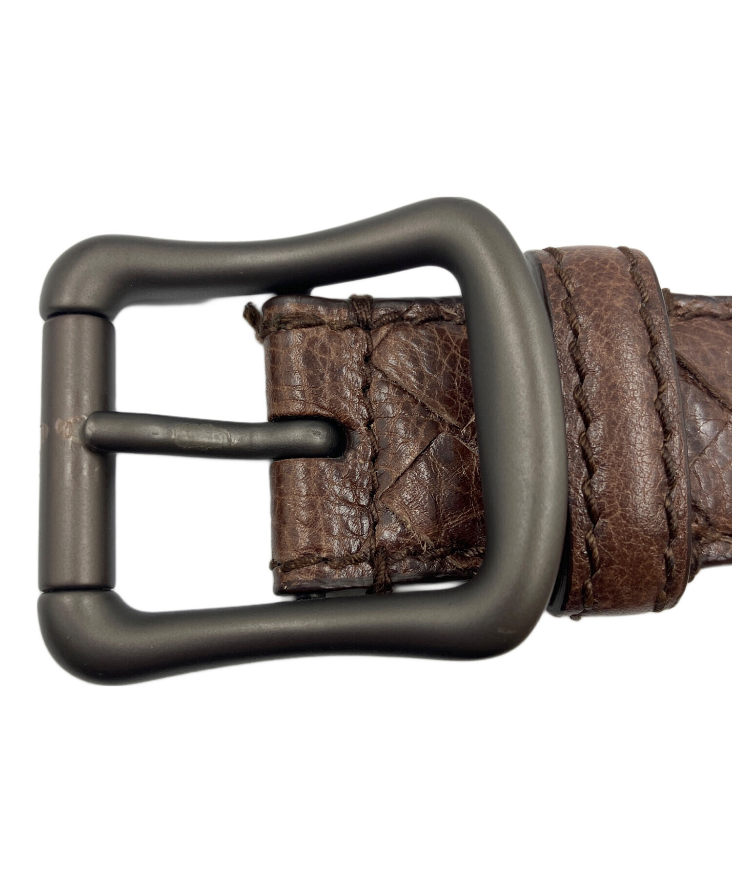 中古ボッテガメンズ編み込みレザーベルト茶90cm36inc 中古・古着通販】BOTTEGA VENETA (ボッテガベネタ) イントレチャート
