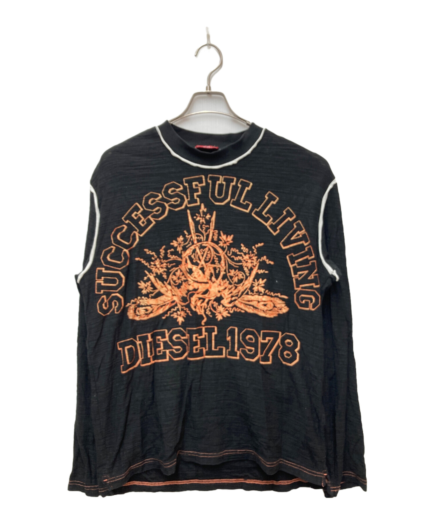 中古・古着通販】DIESEL (ディーゼル) T-CRANE-LS-SLITS-RAW ブラック