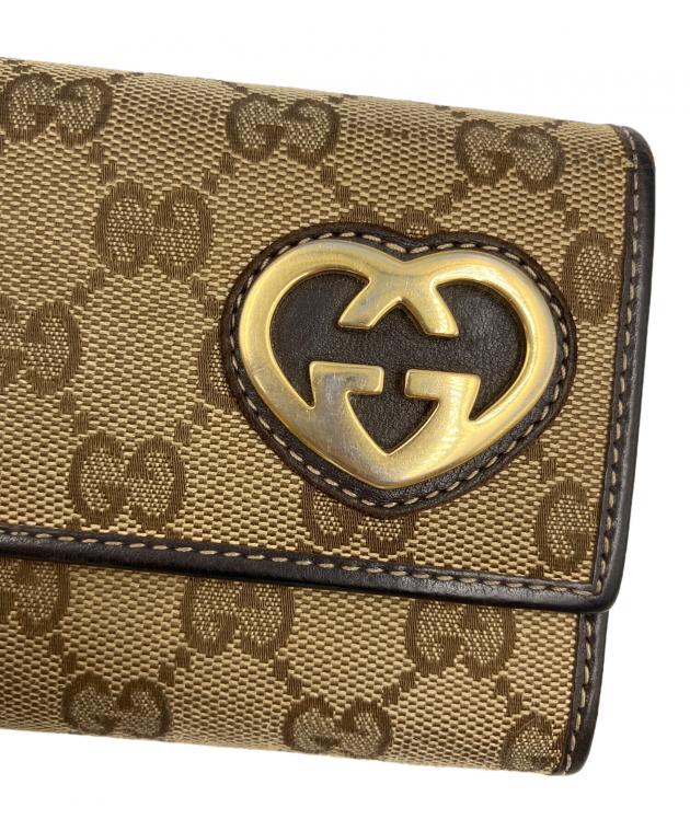 中古・古着通販】GUCCI (グッチ) GGキャンバス長財布 ベージュ 