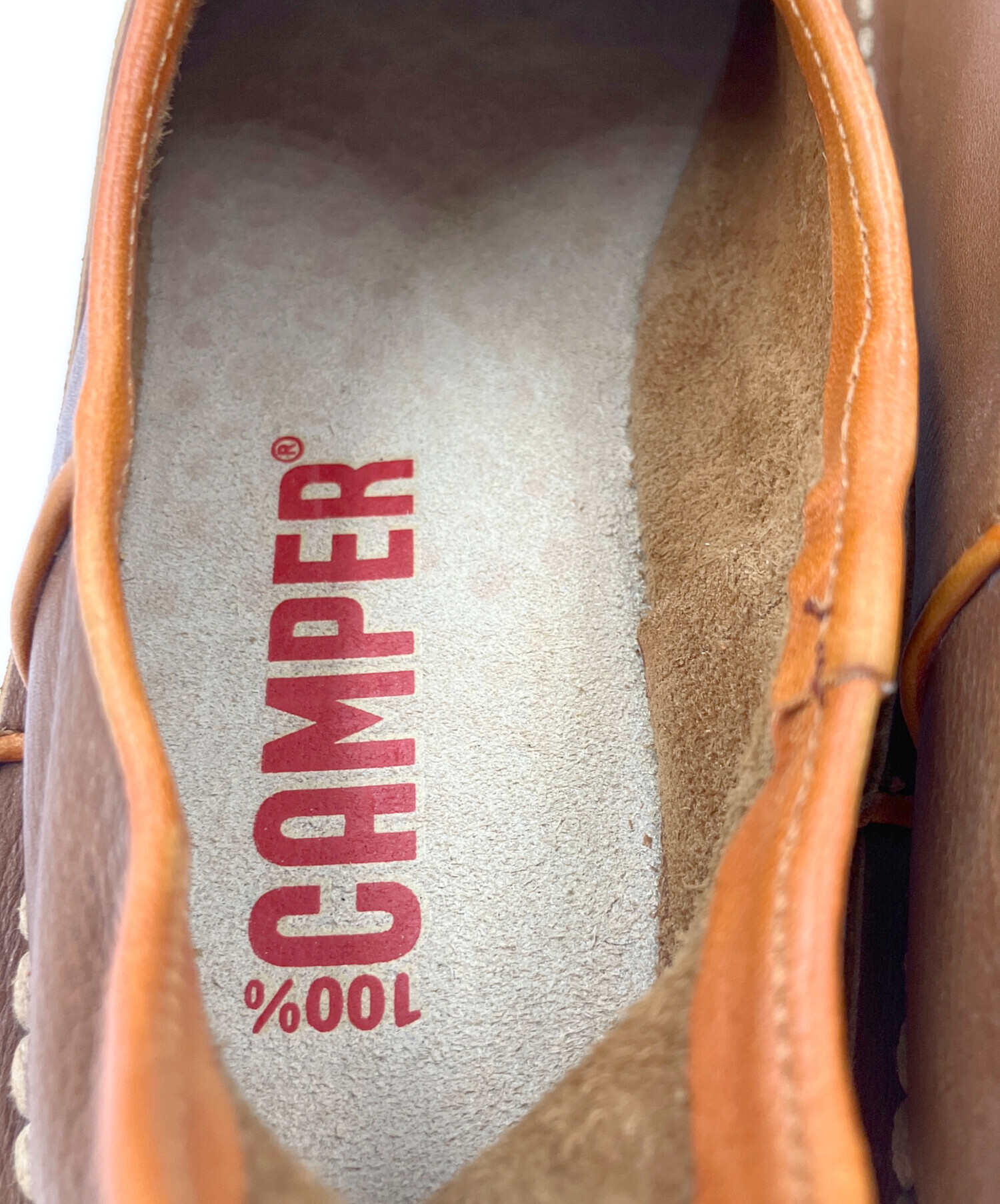 CAMPER レザーブラウン スリッポン 中古・古着通販】CAMPER (カンペール) レザースリッポン KRYPTON CUBA