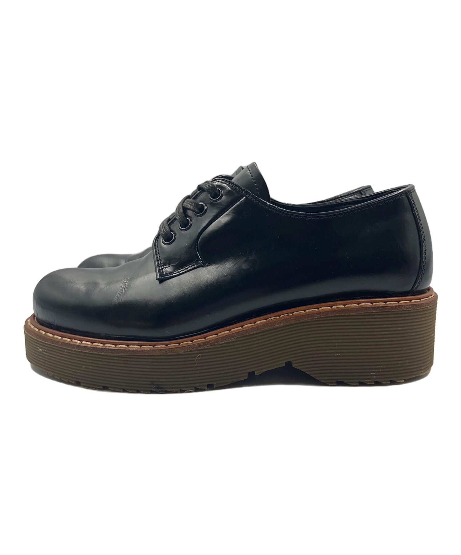 PRADA オックスフォードシューズ　ダークブラウン 36.5 中古・古着通販】PRADA (プラダ) オックスフォードシューズ ブラック